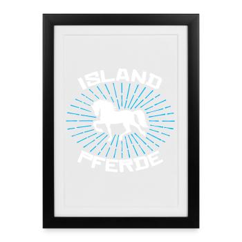 Horses Icelandic Statement Icelandic Horses Horse Love - Framed poster (27 × 37 cm) - black - Front