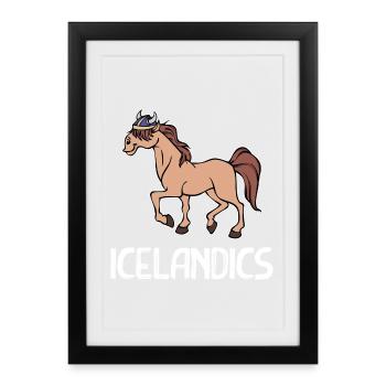 Icelandic Horses Horses Icelandic Horse Fan Horse Love - Framed poster (27 × 37 cm) - black - Front