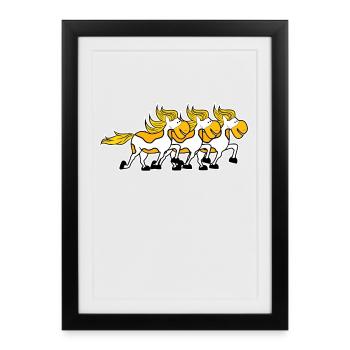Foals Horses Horse love Horse fool Icelandic horses - Framed poster (27 × 37 cm) - black - Front