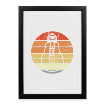 Vintage Light Bulb - Framed poster (27 × 37 cm) - black - Front