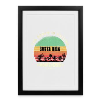 Palmier Monteverde Costa Rica - Affiche encadrée (27 × 37 cm) - noir - Devant