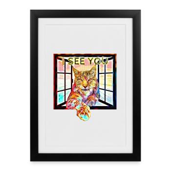 The lynx I see you - Framed poster (27 × 37 cm) - black - Front