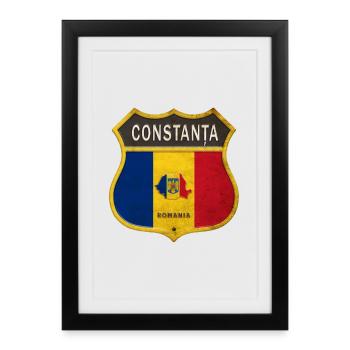 Armoiries de Constanța Romania - Affiche encadrée (27 × 37 cm) - noir - Devant