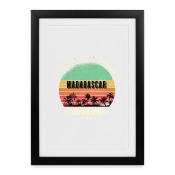 Conception de la plage de Toamasina Madagascar - Affiche encadrée (27 × 37 cm) - noir - Devant