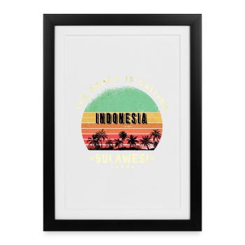 conception de plage sulawesi indonésie - Affiche encadrée (27 × 37 cm) - noir - Devant