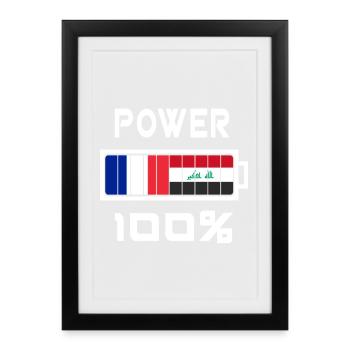 L'Irak et la France sont au pouvoir - Affiche encadrée (27 × 37 cm) - noir - Devant