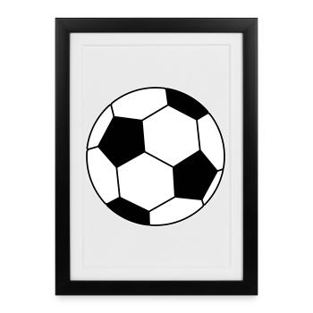 Ballon de football - Affiche encadrée (27 × 37 cm) - noir - Devant