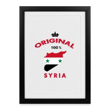 Design original du drapeau de la Syrie - Affiche encadrée (27 × 37 cm) - noir - Devant