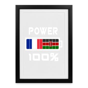 Le Kenya et la France alimentent 100% - Affiche encadrée (27 × 37 cm) - noir - Devant