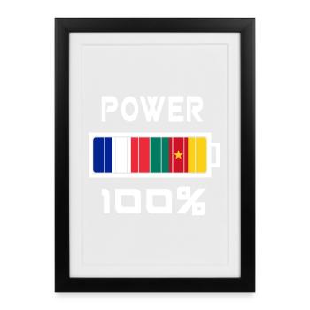 Le Cameroun et la France sont au pouvoir - Affiche encadrée (27 × 37 cm) - noir - Devant
