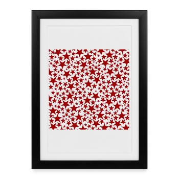 Motif d’étoile rouge sur fond noir - Affiche encadrée (27 × 37 cm) - noir - Devant