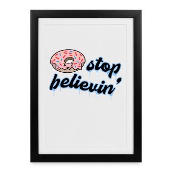Sweets Delicious Donut Dessert Statement - Affiche encadrée (27 × 37 cm) - noir - Devant