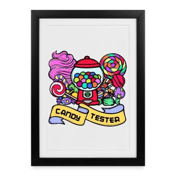 Déclaration du confiseur de bonbons sucrés - Affiche encadrée (27 × 37 cm) - noir - Devant