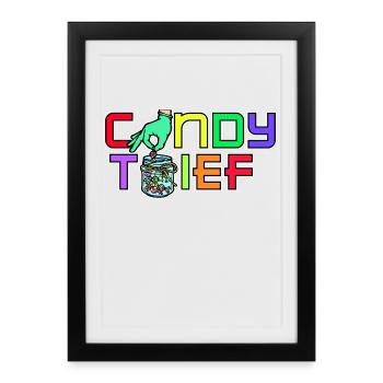 Sweets Statement Dent sucrée Délicieux - Affiche encadrée (27 × 37 cm) - noir - Devant