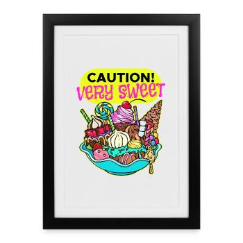 Chocolate Sweets Dessert Candy Statement - Affiche encadrée (27 × 37 cm) - noir - Devant