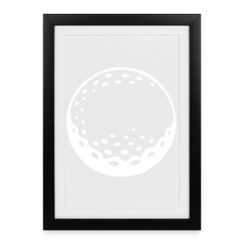 Golf Ball Golfer Cup Symbol Club - Gerahmtes Poster (27 × 37 cm) - Schwarz - Vorne