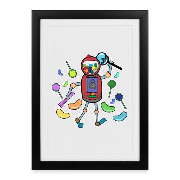 Cool Sweet Candy Dessert sucré - Affiche encadrée (27 × 37 cm) - noir - Devant