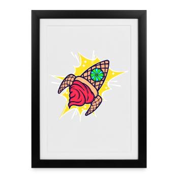 Ice Cream Sweets Snacking Dessert Yummy - Framed poster (27 × 37 cm) - black - Front