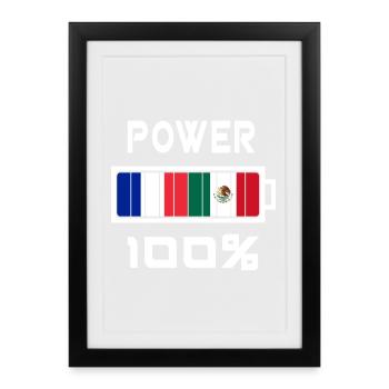 Mexico and France feed 100% - Framed poster (27 × 37 cm) - black - Front