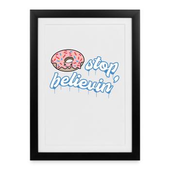 Snacking Donut Sweets Statement Dessert - Affiche encadrée (27 × 37 cm) - noir - Devant