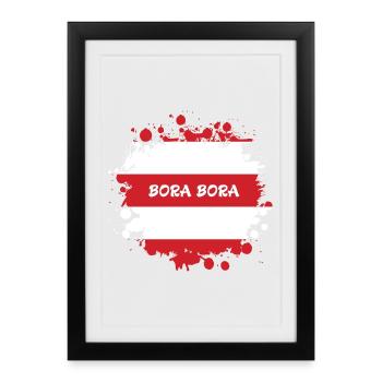 Bora Bora Klecks Flag Design - Affiche encadrée (27 × 37 cm) - noir - Devant