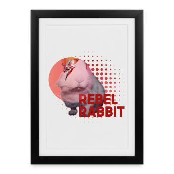 Rebel Rabbit - Framed poster (27 × 37 cm) - black - Front