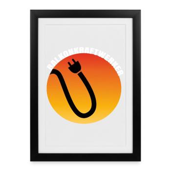 Balkonkraftwerk Plug Icon - Gerahmtes Poster (27 × 37 cm) - Schwarz - Vorne