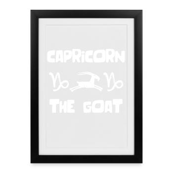 Déclaration des signes du zodiaque Horoscope du Capricorne - Affiche encadrée (27 × 37 cm) - noir - Devant