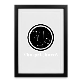 Astrology Horoscope Capricorn Constellation Galaxy - Framed poster (27 × 37 cm) - black - Front
