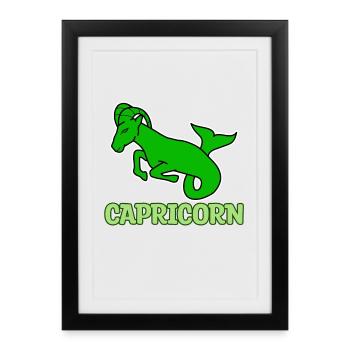Zodiac Capricorn Superstition Horoscope Astronomy - Framed poster (27 × 37 cm) - black - Front