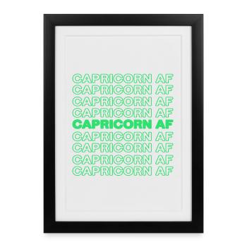 Signe du zodiaque Capricorne Déclaration Superstition - Affiche encadrée (27 × 37 cm) - noir - Devant