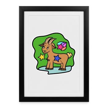 Astronomy Capricorn Stars Horoscope Sky - Framed poster (27 × 37 cm) - black - Front
