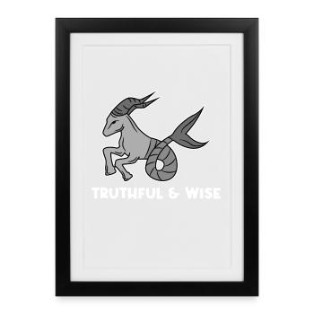 Superstition Capricorn Statement Horoscope Zodiac - Framed poster (27 × 37 cm) - black - Front