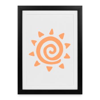 Logo soleil simple - Affiche encadrée (27 × 37 cm) - noir - Devant