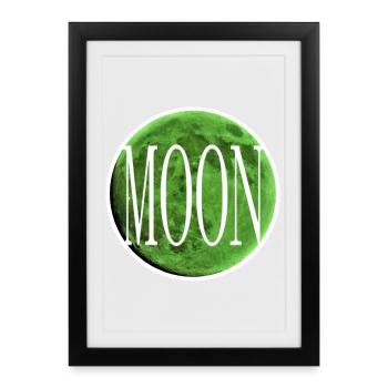 Encart - Lune vert émeraude - Affiche encadrée (27 × 37 cm) - noir - Devant