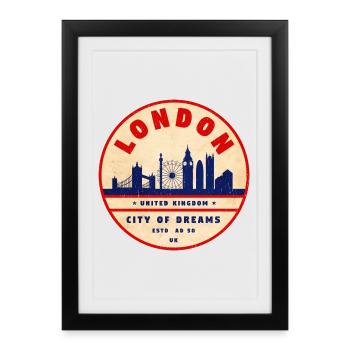 London Skyline City of Dreams - Framed poster (27 × 37 cm) - black - Front