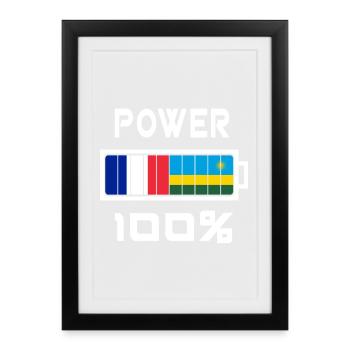 Rwanda et France Power 100 - Affiche encadrée (27 × 37 cm) - noir - Devant