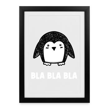 Animal Neige Disant Oiseau de glace Pingouin Oiseau de mer - Affiche encadrée (27 × 37 cm) - noir - Devant