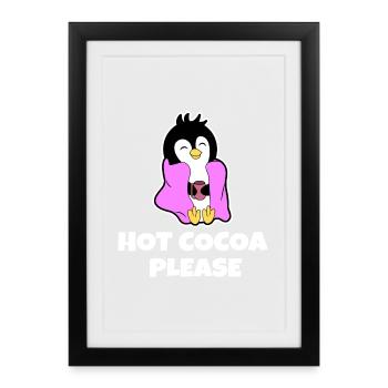 Déclaration du pingouin froid de l’Antarctique Animal du pôle Sud - Affiche encadrée (27 × 37 cm) - noir - Devant