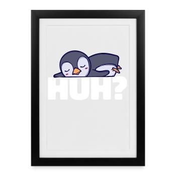 Pingouin doux froid Antarctique Disant Oiseau Animal - Affiche encadrée (27 × 37 cm) - noir - Devant
