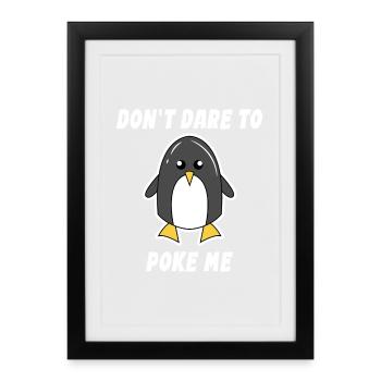Animal Cool Penguin Déclaration Oiseau de mer Pôle Sud Oiseau - Affiche encadrée (27 × 37 cm) - noir - Devant