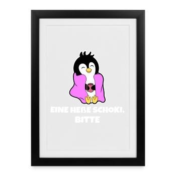 Kalt Pinguin Vogel Tier Statement Südpol Seevogel - Gerahmtes Poster (27 × 37 cm) - Schwarz - Vorne
