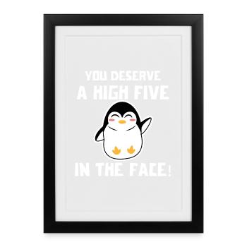 Déclaration cool Oiseau animal Pingouin Antarctique - Affiche encadrée (27 × 37 cm) - noir - Devant
