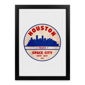 Houston - Affiche encadrée (27 × 37 cm) - noir - Devant