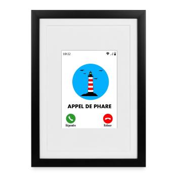 Appel de phare - Affiche encadrée (27 × 37 cm) - noir - Devant