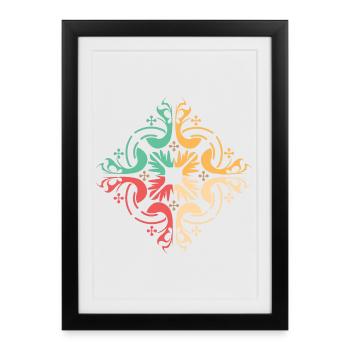 Pattern Lisbon Symbol Illustration Colors Graphic - Framed poster (27 × 37 cm) - black - Front
