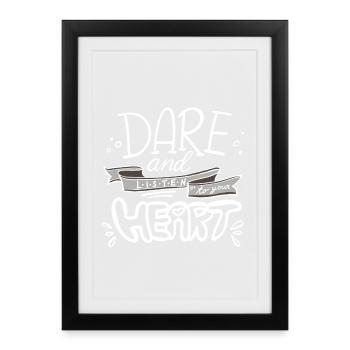 Motivational hand lettering message - Framed poster (27 × 37 cm) - black - Front