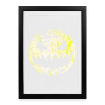 Halloween grimace monster as moon - Framed poster (27 × 37 cm) - black - Front