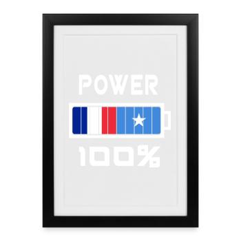 La Somalie et France Power 100 % - Affiche encadrée (27 × 37 cm) - noir - Devant