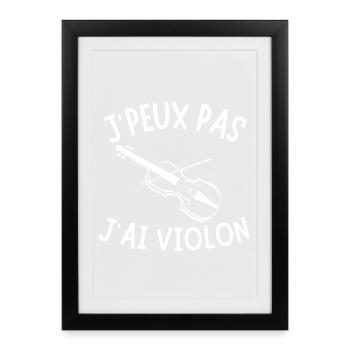 violon, violoncelle, jouer du violon - Affiche encadrée (27 × 37 cm) - noir - Devant
